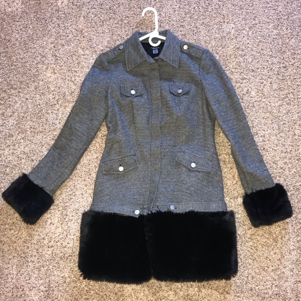 Winter Coat with Removable Faux Fur Trim